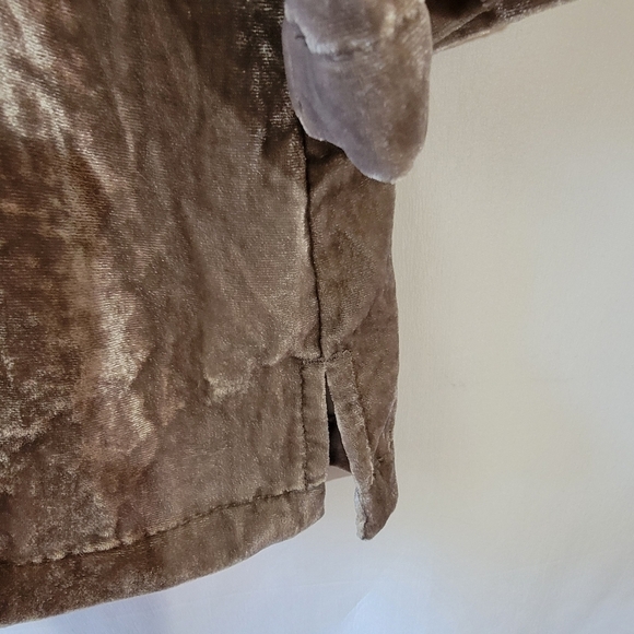 Chico's Velvet Dream Monica Top Sz 2 Gray 3/4 Sleeve Sequin Split-Neck Party - Picture 7 of 12